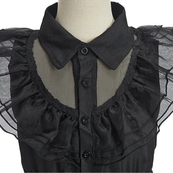 Girl Wednesday Costume Kids Addams Cosplay Black Princess Dress Children Pageant Dinner Dress Girl Halloween Party Dancing Cloth - Image 3