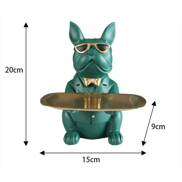 Multi Functional Bulldog Tray Animal Statue Creative Ornament Living Room Bedroom Miscellaneous Storage Home Decoration - Image 4