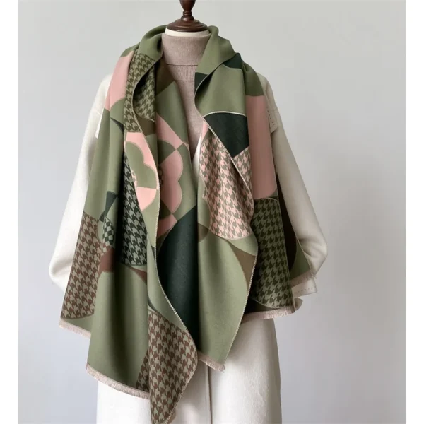 Luxury Winter Scarf Women Cashmere Warm Pashmina Brand Foulard Female Shawls Wraps Thick Soft Bufanda Poncho Scarves Stole 2024 - Image 4