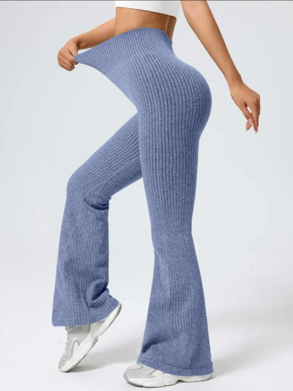 Women's High-Waist Bell Bottom Pants Sporty Tight Fit Comfortable Elastic Design Ideal for Exercise And Daily Wear - Image 2