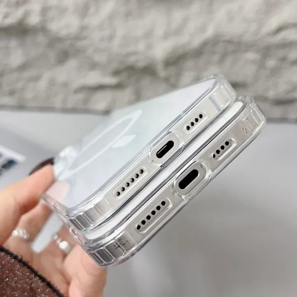 Luxury Clear Magnetic Case For MagSafe For iPhone 16 17 Pro Max 17 Air With Camera Touch Buttons Case Wireless Charging Cover - Image 4