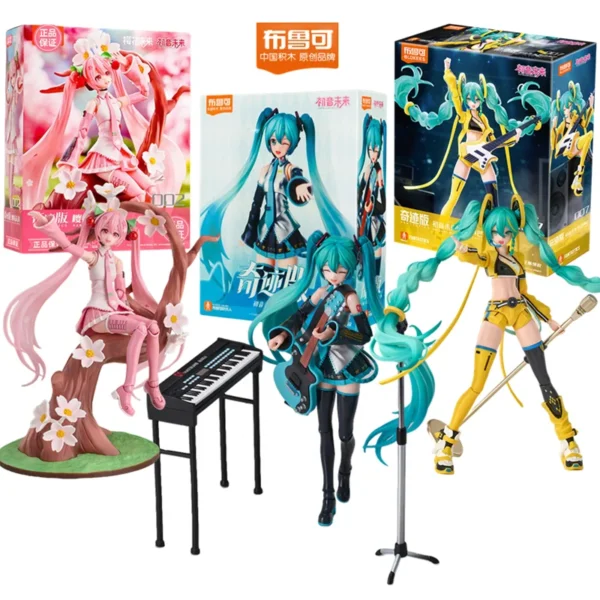Blokees Hatsune Miku Cartoon Anime Assembly Figurine Toy Anime Action Figure PVC Kids Toys Doll Collection Figures Gift - Image 1