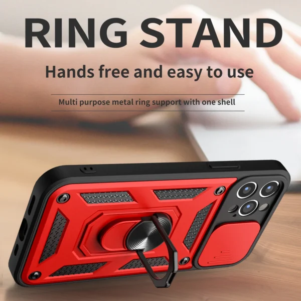 For iPhone 16 17 15 14 13 12 11 Pro Max Mini Plus Air Military Grade Bumpers Ring Cover Slide Camera Lens Protector Armor Case - Image 3