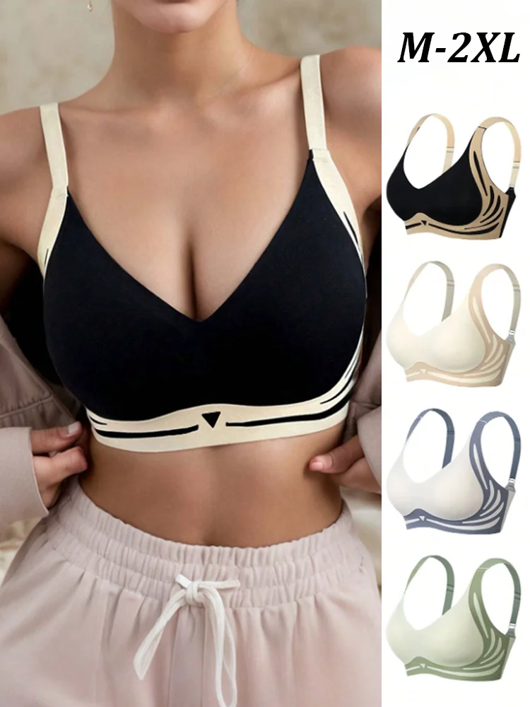kf-S7ca7e4b992184371aa13f7cf563031c4L Women's Push-up Gather Wireless Bra Women Gathered Up Soft Support Adjustable Underwear Anti-sagging Seamless Lift-up Bra M-2XL - Image 1