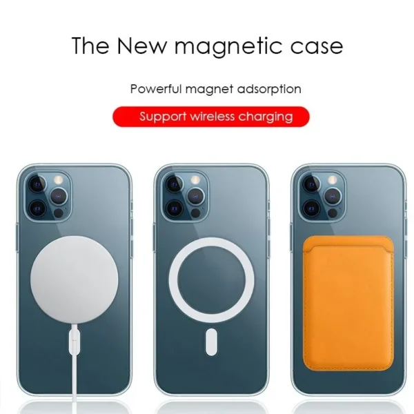 Clear Magnetic Circle Magsafing Phone Case For iPhone 15 14 13 12 11 Pro Max mini XS XR 7 8 Plus iPhone Magnetic Macsafe Cases - Image 5