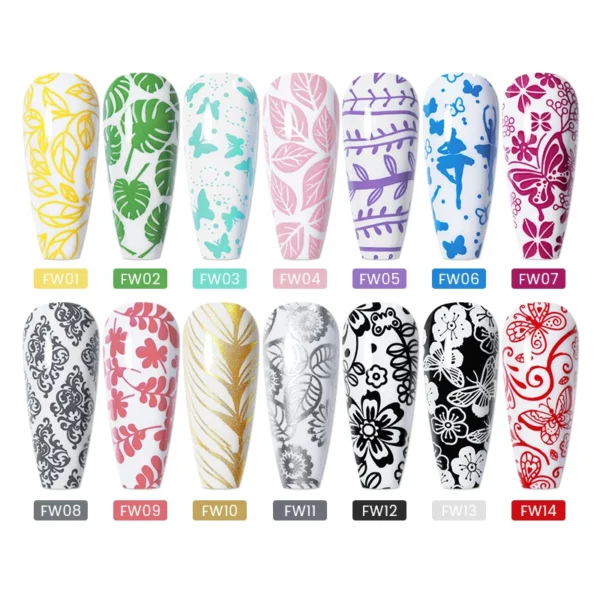 BORN PRETTY 1 Bottle 8ml Stamping Gel Polish Black White Gold Silver Nail Stamping Gel Printing Polish Soak Off Gel Varnish - Image 2