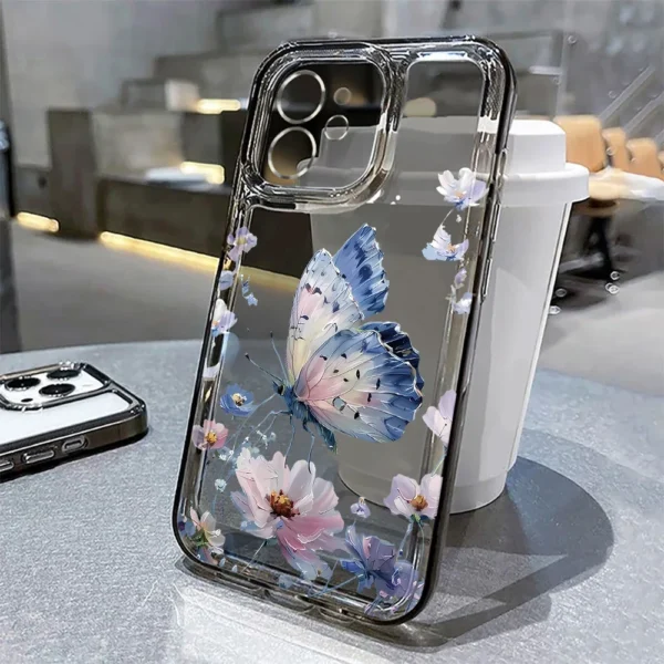 Gold Butterfly Phone Case For iPhone 16 11 13 15 14 12 17 Pro Max 7 8 Plus 16e XR X XS Max SE 2022 Soft TPU Transparent Cover - Image 3