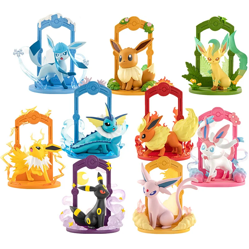 kf-S7e79cb1e8110463d86a91e563c6d8e04S 9pcs/Set Pokemon Eeveelution Figure Set Eevee Sylveon Espeon Glaceon Leafeon Box Anime Figure Toy Children's Birthday Gift - Image 1