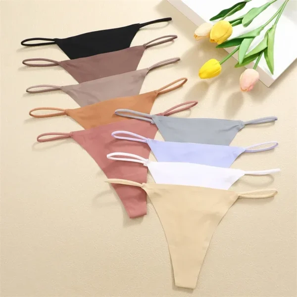 7Pcs/Set Women Seamless Thongs High Flexibility Panties Thin Strap Low WaistSexy Underwear Ladies T-back Comfortable Women - Image 3