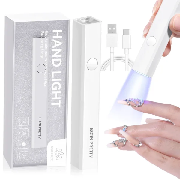 BORN PRETTY Handheld UV Light for Gel Nails Mini Nail Light Portable LED Nail Lamp Cordless Rechargeable USB Nail Dryer 1Pc - Image 2