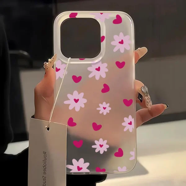 Cute Flower Love Heart Phone Case For iPhone 15 Case iPhone 13 16 12 14 11 17 Pro Max 13 Mini Shockproof Clear Cover Soft Funda - Image 7