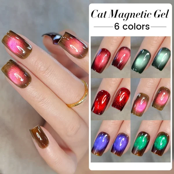 BORN PRETTY 10ml Mint Soda Glass Bead Cat Magnetic Gel Christmas Green Glitter Soak Off UV Gel Nail Art Varnish Manicure - Image 6