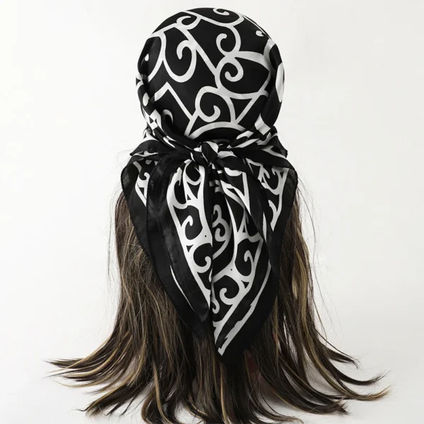 Luxury Brand Square Silk Scarf Women Hairband Design Printed Small Satin Shawls Foulard Neckerchief Female Headbands Bandana - Image 2