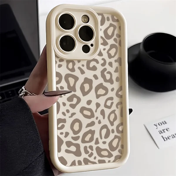 INS Leopard Print Phone Case For iPhone 13 Case iPhone 11 15 14 12 17 16 Pro Max 16E XR XS X 7 8 SE Matte Silicone Soft Cover - Image 2
