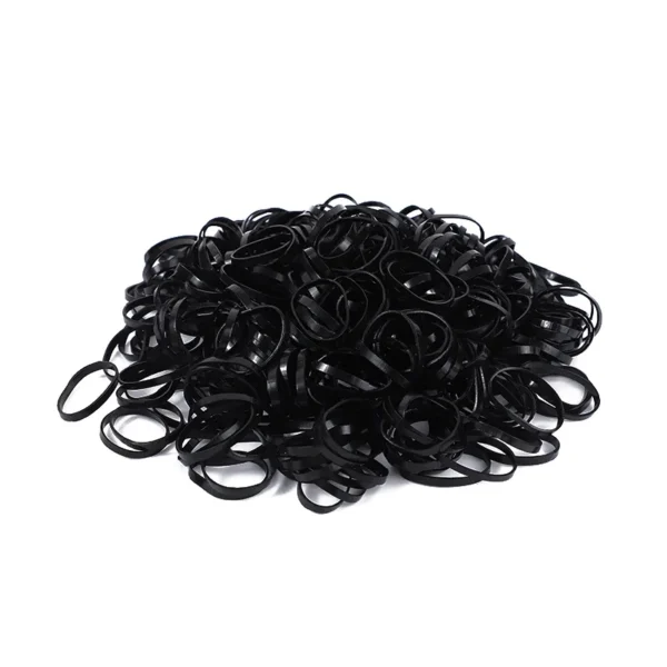 450pcs Black Small Disposable Hair Bands Girls Elastic Rubber Band Ponytail Holder Hair Accessories - Image 4