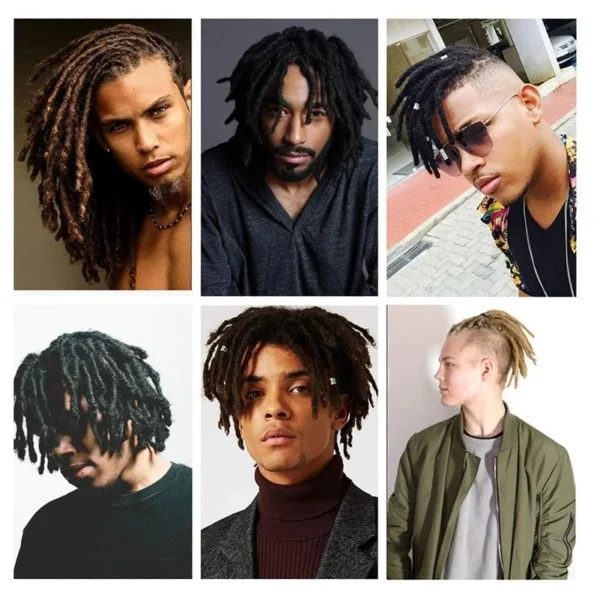 Synthetic 8Inch Handmade Dreadlocks 10strands Locs Hip-Hop Style Braids Hair Extension Crochet Hair for Men Women - Image 5