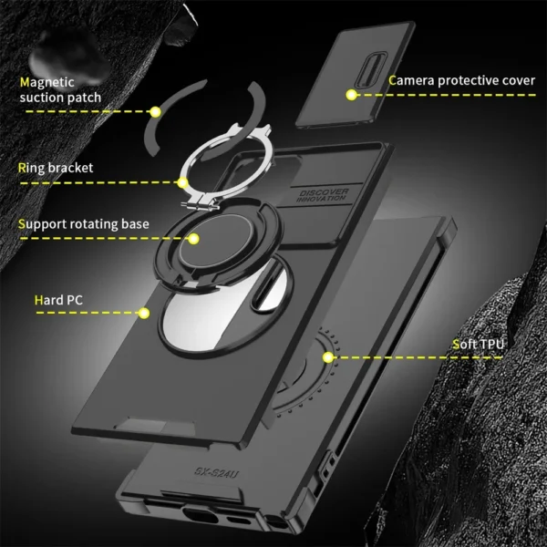 Slide Camera Protection Magnetic Stand Phone Case for Samsung S24 S23 Plus S21 S22 Ultra S20 FE A54 A23 A15 A14 Defender Cover - Image 5