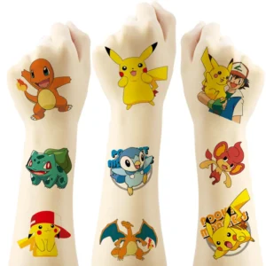 20PCS Pokemon Temporary Tattoo Stickers Children Pikachu Sticker Funny Cartoon Kids Girls Christmas Birthday Gift Reward Toy