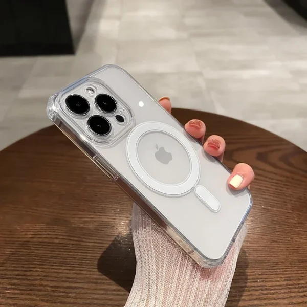 Luxury Magsafe Wireless Charge Transparen Case For iPhone 11 12 13 14 15 16 Pro Max Plus Mini Magnetic Shockproof Bumper Cover - Image 2