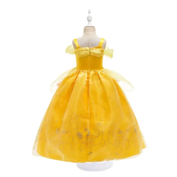Girl Belle Dress Up Sleeveless Floral Children Party Princess Costume Kids Beauty and The Beast Halloween Carnival Outfit Clothe - Image 3