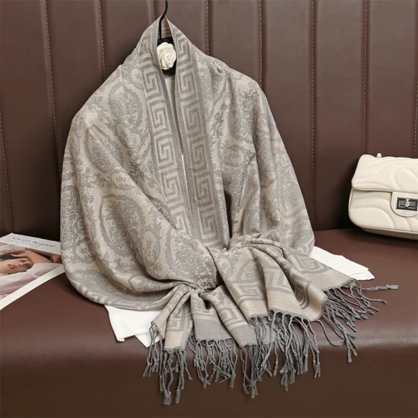 2024 Luxury Thick Cashmere Scarf Women Print New Wraps Pashmina Travel Poncho Warm Blanket Winter Bufanda Shawl Female Stoles - Image 2