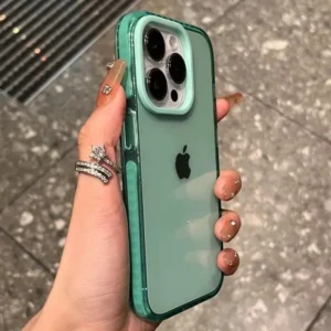 Luxury Transparent Airbag Phone Case For iPhone 17 16 15 14 13 12 11 Pro Max Plus 17 Air Contrasting Bumper Shockproof TPU Cover