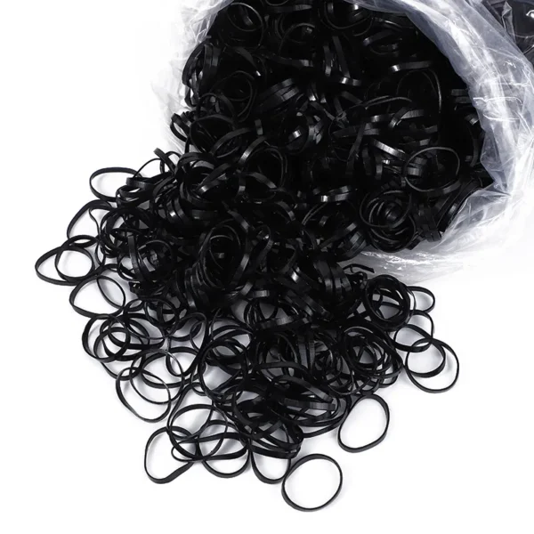 450pcs Black Small Disposable Hair Bands Girls Elastic Rubber Band Ponytail Holder Hair Accessories - Image 5