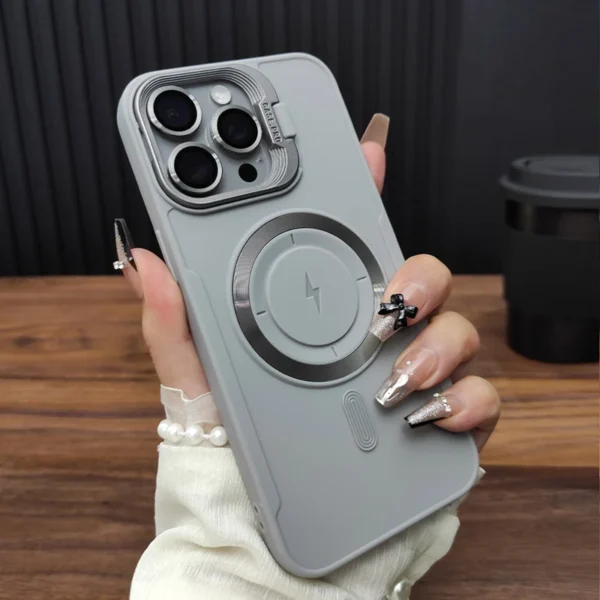 Soft Wireless Charging Kickstand Stand Magsafe Phone Case For iPhone 11 12 13 14 15 16 Pro Max Plus Magnetic Bumper Cases Cover - Image 2