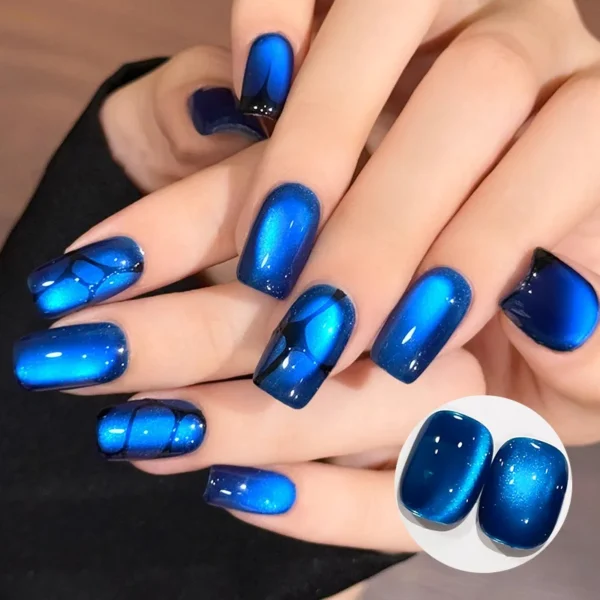 BORN PRETTY 10ml Rhine Lake Blue Cat Magnetic Gel Dark Blue Glitter Soak Off UV Gel Nail Art Varnish Manicure Nail Art Salon - Image 3