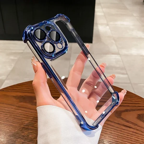 Luxury Electroplate Shockproof Transparent Phone Case For iPhone 15 14 13 12 11 16 17 Pro Max Plus Air Bumper Back Cases Cover - Image 4