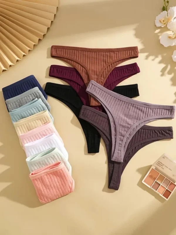 13Pcs/Set Women Cotton G-Strings Panties Female Low Rise Thongs Ladies Sexy Bikini Girl Soft M-XL Intimates Lingerie - Image 2