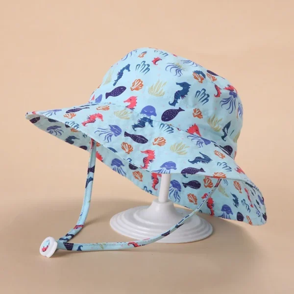 Children Hat Toddler Boys Girls Summer Cartoon Panama Sun Hat Baby Beach Fisherman Bucket Hat Kids Ear Cover Caps 0-8 Years - Image 6