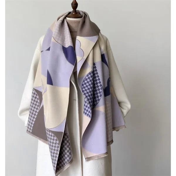 Luxury Winter Scarf Women Cashmere Warm Pashmina Brand Foulard Female Shawls Wraps Thick Soft Bufanda Poncho Scarves Stole 2024 - Image 5