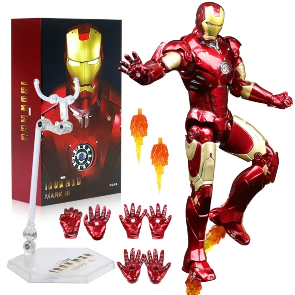ZD Toys LED Light Iron Man MK1 MK2 MK3 MK4 MK5 MK6 MK7 MK43 MK50 7" Movie Action Figure Tony Stark Legends Toys - Image 4