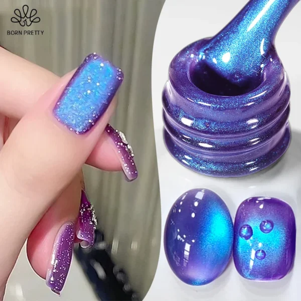 kf-S8b70706c7c724362b18b9c9b8e7b9cf51 BORN PRETTY 10ml Blueberry Cat Magnetic Gel Nail Polish Summer Fruit Series Green Blue Purple Gel Nails Supplies Manicure - Image 1