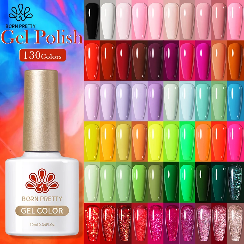 kf-S8c0456ead8a140158f00c0450dcce0b5Q BORN PRETTY 10ml Gel Nail Polish Gel 130 Colors Semi Permanent Solid Nail Gel Varnish Soak Off UV Gel for Base Top Coat - Image 1
