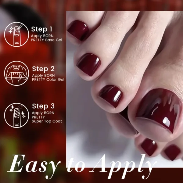 BORN PRETTY Gel Nail Polish Set Ancora Red Color Collection Soak Off UV LED Nail Gel Polish Kit for DIY Manicure Nails - Image 5