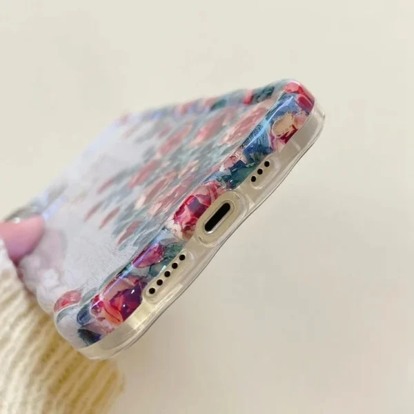 Luxury Flower Pattern Laser Phone Case For iPhone 11 12 13 14 15 16 Pro Max Shockproof Bumper Cases Cover - Image 6