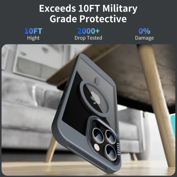 Luxury Magnetic Metal Frame Bumper Protection Case for iPhone 16 15 14 13 12 11 Pro Max Plus Magsafe Acrylic Translucency Cover - Image 4