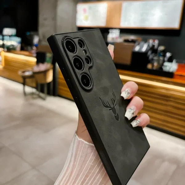 Luxury Deer Cortex Phone Case For Samsung Note 20 S21 S22 S23 S24 Ultra Plus FE Shockproof Bumper Cases Cover - Image 3