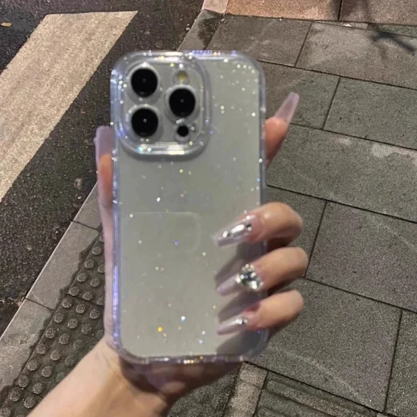 Soft Glitter Transparent Phone Case For iPhone 17 11 12 13 14 15 16 Pro Max 14 15 16 Plus Shockproof Silicone Clear Bumper Cover - Image 5