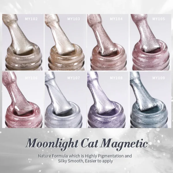 BORN PRETTY Silver Moonlight Cat Magnetic Gel Nail Polish White Light Magnetic Nail Sparkling Glitter Semi Permanent Varnish 10m - Image 5