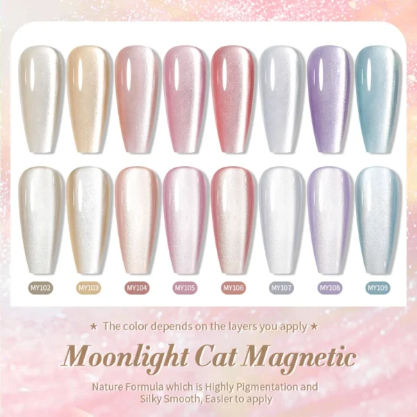 BORN PRETTY Silver Moonlight Cat Magnetic Gel Nail Polish White Light Magnetic Nail Sparkling Glitter Semi Permanent Varnish 10m - Image 6