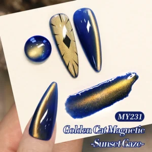 BORN PRETTY 10ml Sunset Gaze Golden Shining Cat Magnetic Gel Christmas Shine Soak Off UV Nail Polish Salon Varnish Manicure