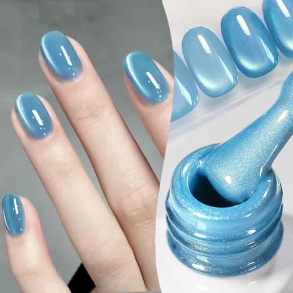 BORN PRETTY 10ml Crystal Pink Blue Cat Magnetic Gel Nail Polish Jelly Glass Beaded Semi Permanent Soak Off UV Gel Varnish Summer - Image 2
