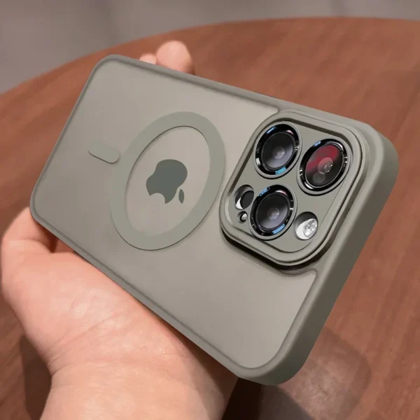 Magnetic Luxury Matte Translucent Armor Shockproof Case For iPhone 16 15 14 13 12 17 Pro Max Plus Magsafe Wireless Charge Cover - Image 2