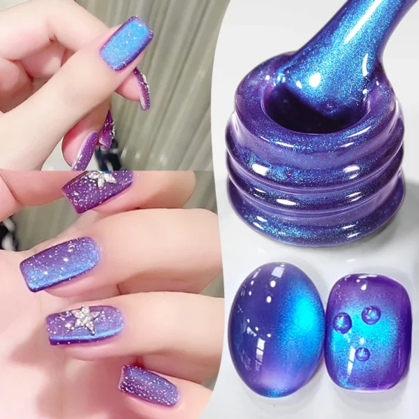 BORN PRETTY 10ml Blueberry Cat Magnetic Gel Nail Polish Summer Fruit Series Green Blue Purple Gel Nails Supplies Manicure - Image 5