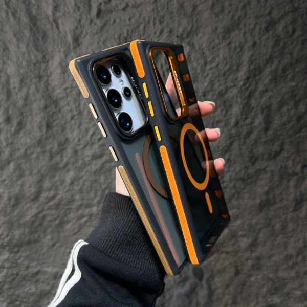 Luxury Clear Magnetic Shockproof Phone Case For Samsung Galaxy S25 Ultra S24 Plus S23 FE S22 Stand Color Protection Back Cover - Image 4