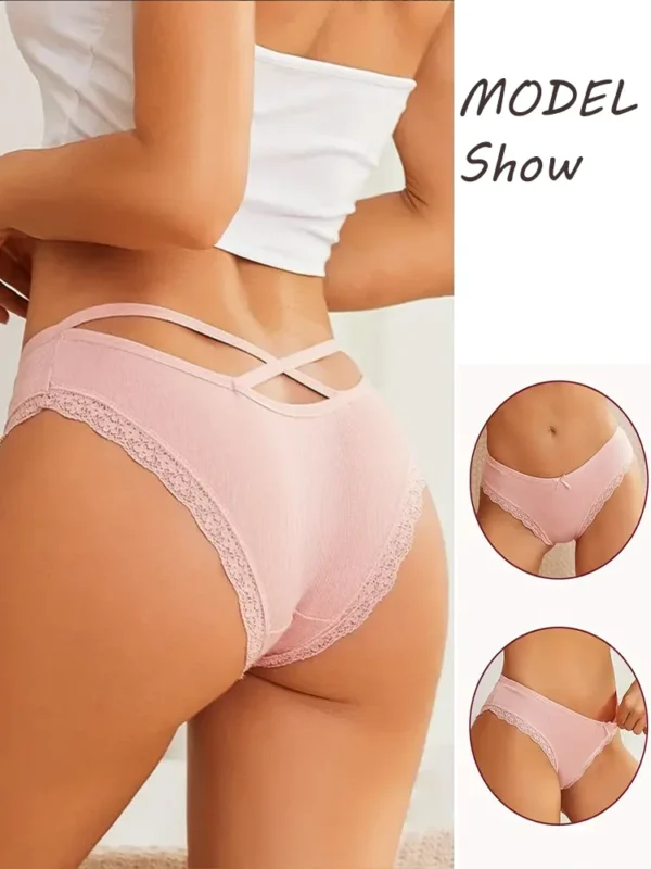 4PCS Women's Cotton Briefs Sexy Female Underpants Elasticity Comfortable Underwear Panties Lingerie S-XL Solid Color Intimate - Image 2