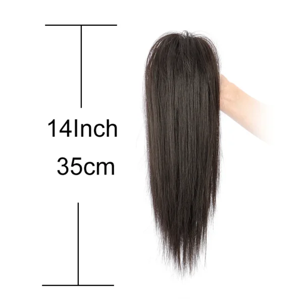14Inch Synthetic Claw Clip Ponytail Hair Extension Waterfall Short Straight Ponytail Black Brown Heat Resistant Hair Accessories - Image 3